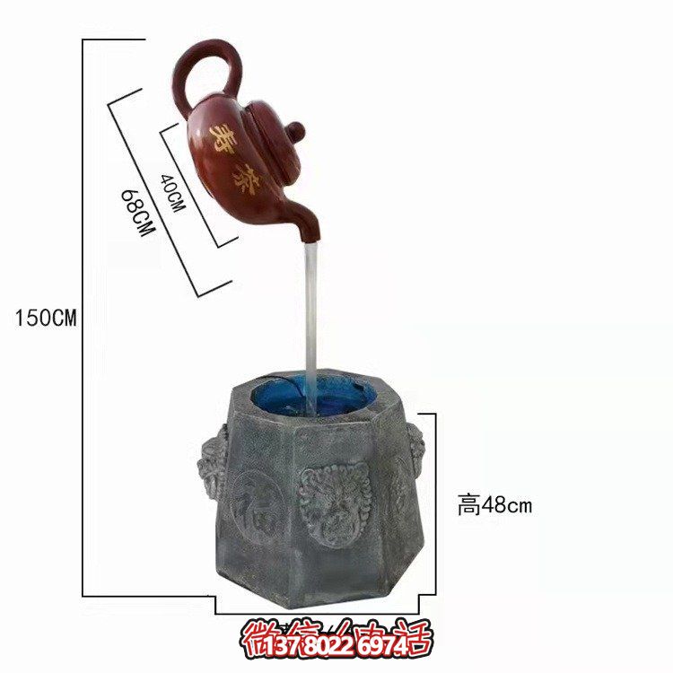 玻璃钢大型悬空摆件，打造户外流水天雕塑