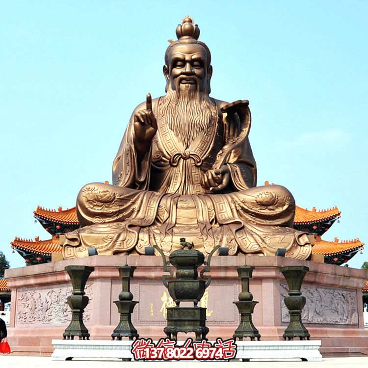 大型不锈钢道教太上老君雕塑