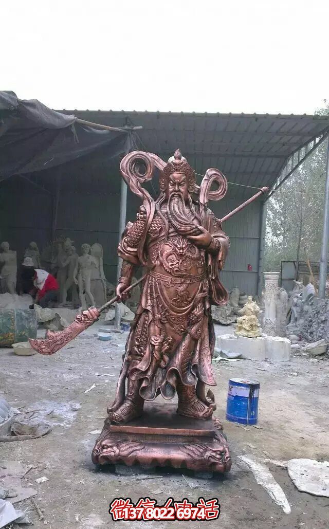 精致典雅的家居神佛关公铜雕雕塑