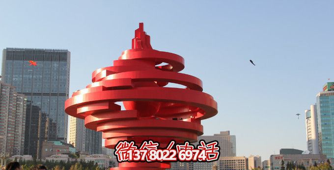 公园商厦创意玻璃钢竞技运动火炬雕塑